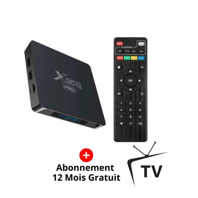 Box Android TV X96Q PRO 4GO 64GO + Abonnement 12 mois pas cher en Tunisie