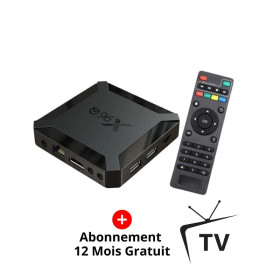 Box TV Android X96Q 2Go 16Go Noir avec abonnement tv gratuit