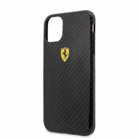 Coque Ferrari pour Iphone 11 Pro Max effet Carbon -Noir