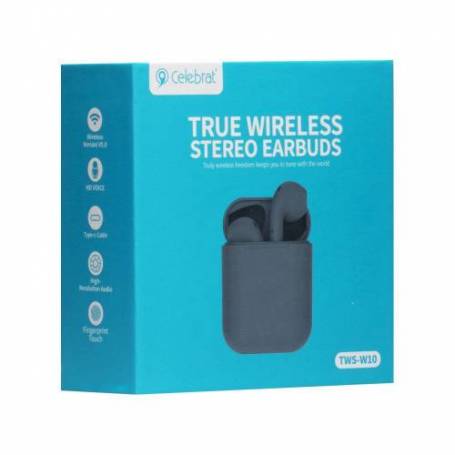 Écouteurs stéréo sans fil Celebrat TWS-W10 Gris