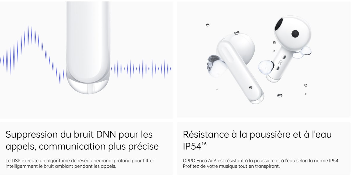 Ecouteurs Bluetooth Oppo Enco Air 3 à prix Tunisie imbattable