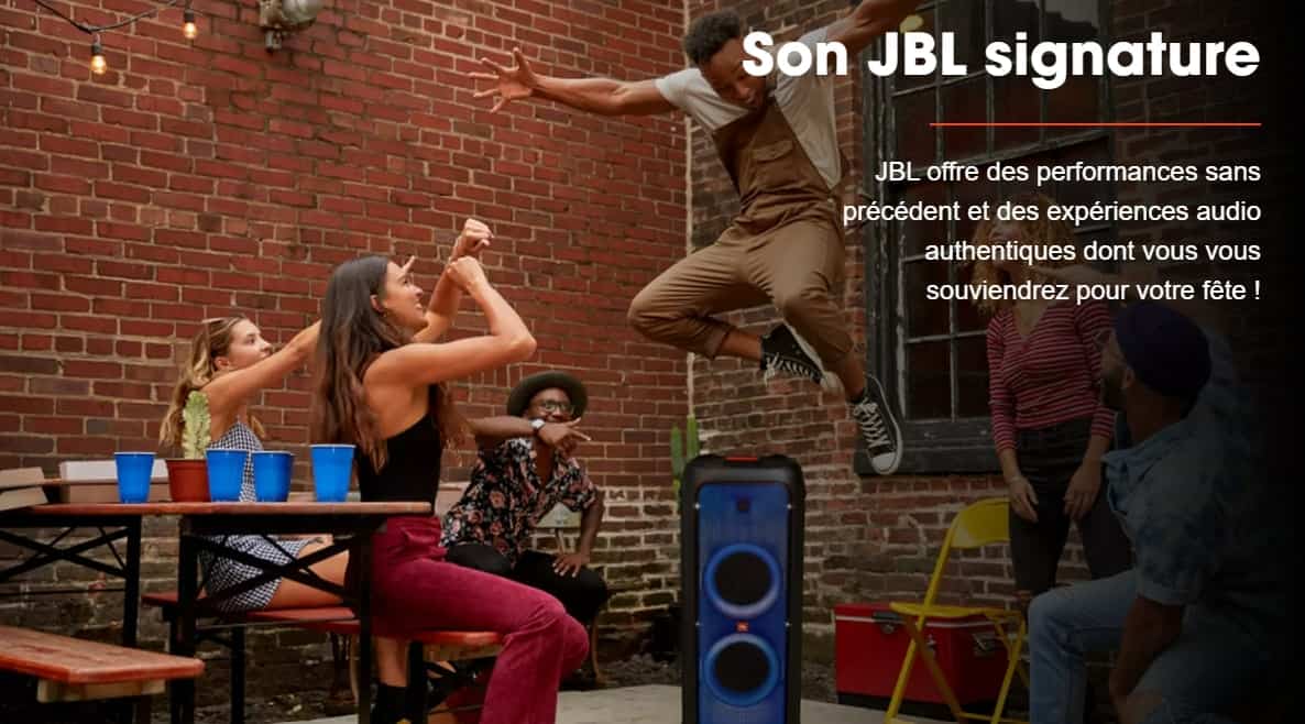 JBL offre des performances sans précédent et des expériences audio authentiques dont vous vous souviendrez pour votre fête